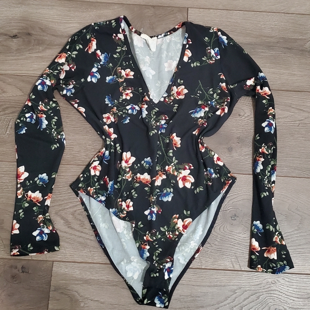 Black Floral bodysuit